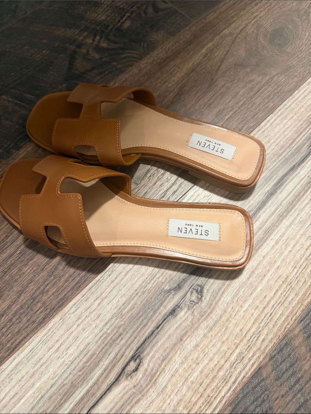 Steven By Steve Madden Tan Slide Mules
